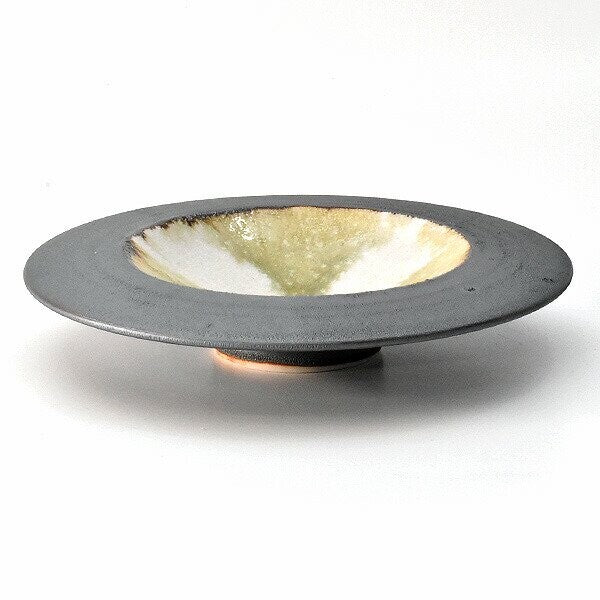 Mino Ware Green Crackle Glass Ash Plate | Japan