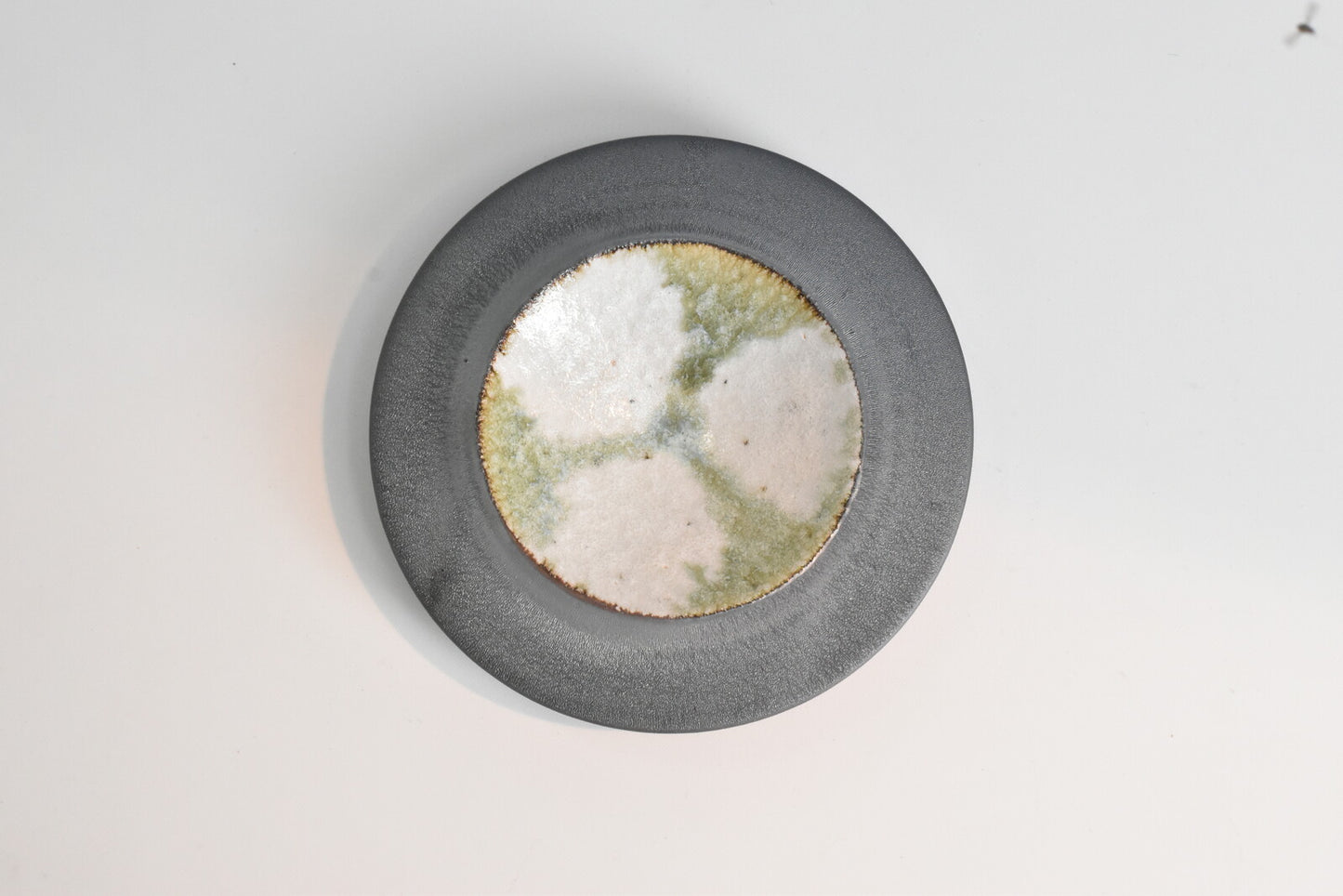 Mino Ware Green Crackle Glass Ash Plate | Japan