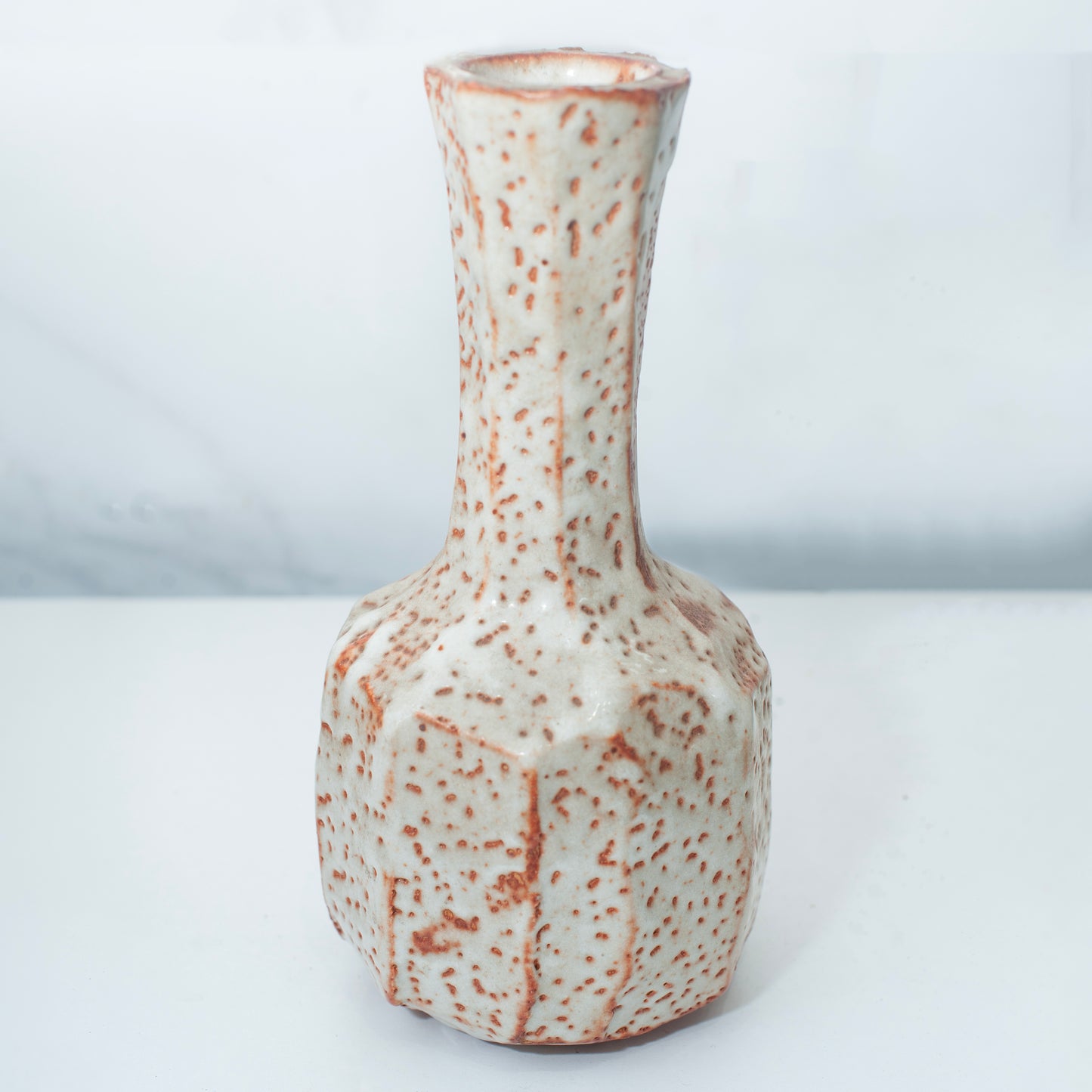 Shino Shunomi Japanese Mogusa Clay Splatter Glaze Vase | Japan