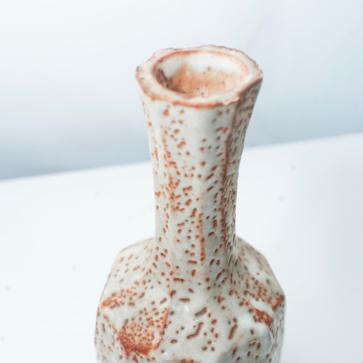 Shino Shunomi Japanese Mogusa Clay Splatter Glaze Vase | Japan