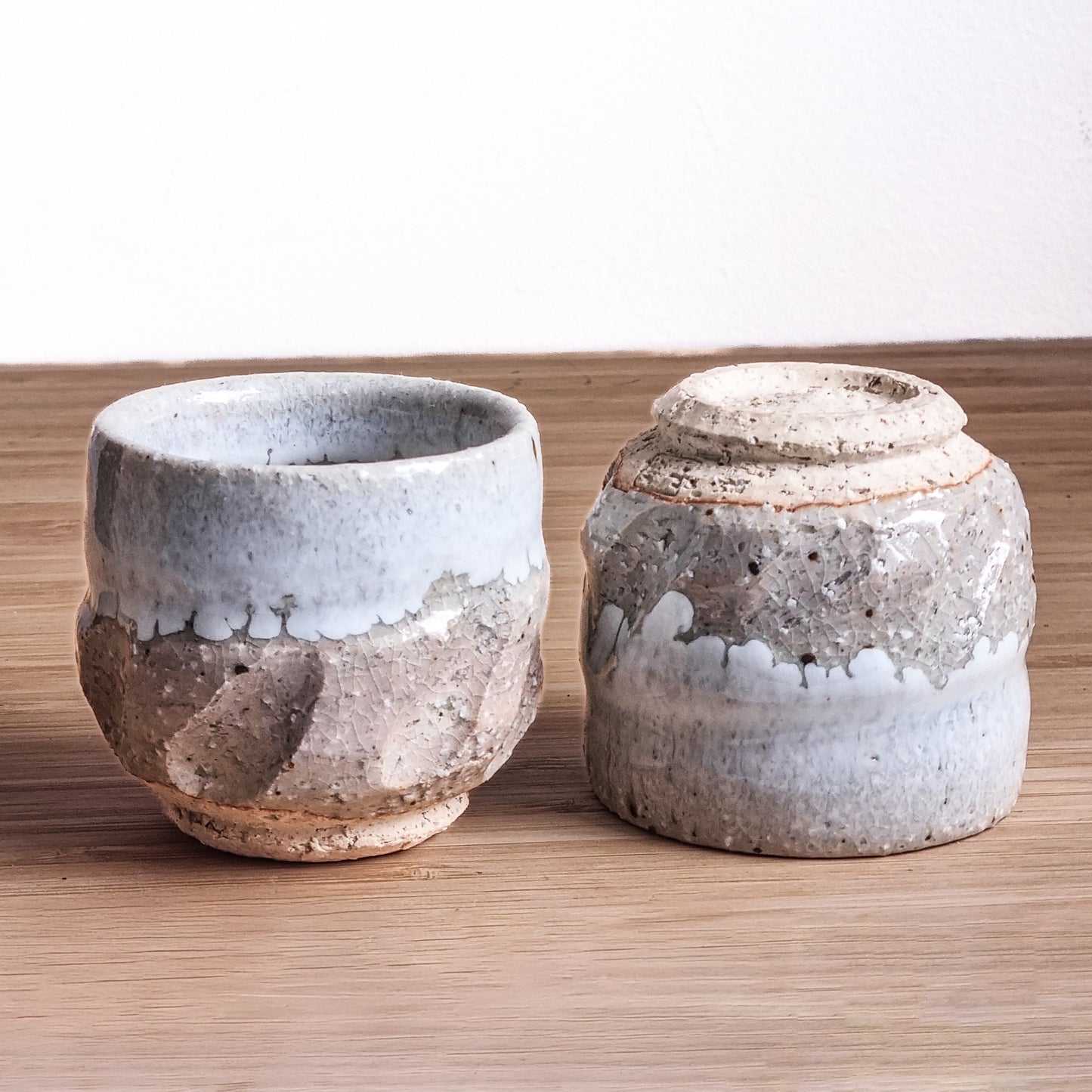 Set of 2 Antique Shigaraki-ware Tea Cups