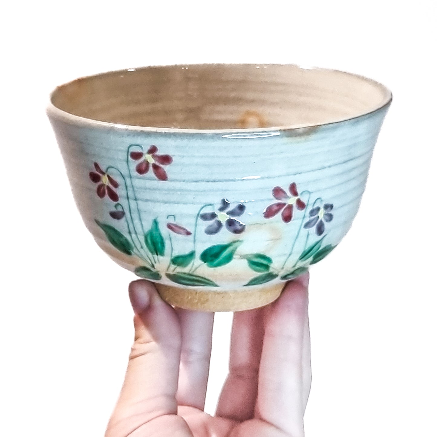 Hand Painted Floral Matcha Bowl