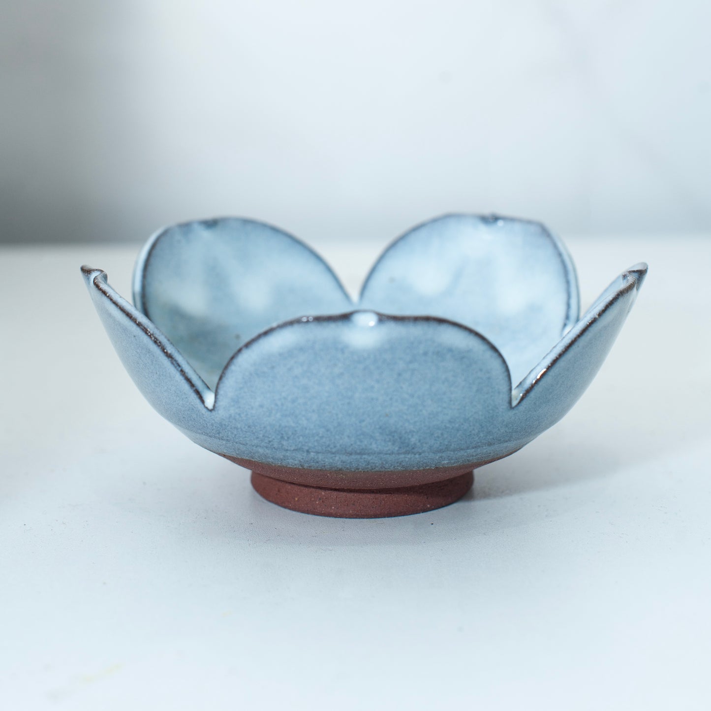 Blue Porcelain Lotus Flower Jewelry Dish/ Side Bowl