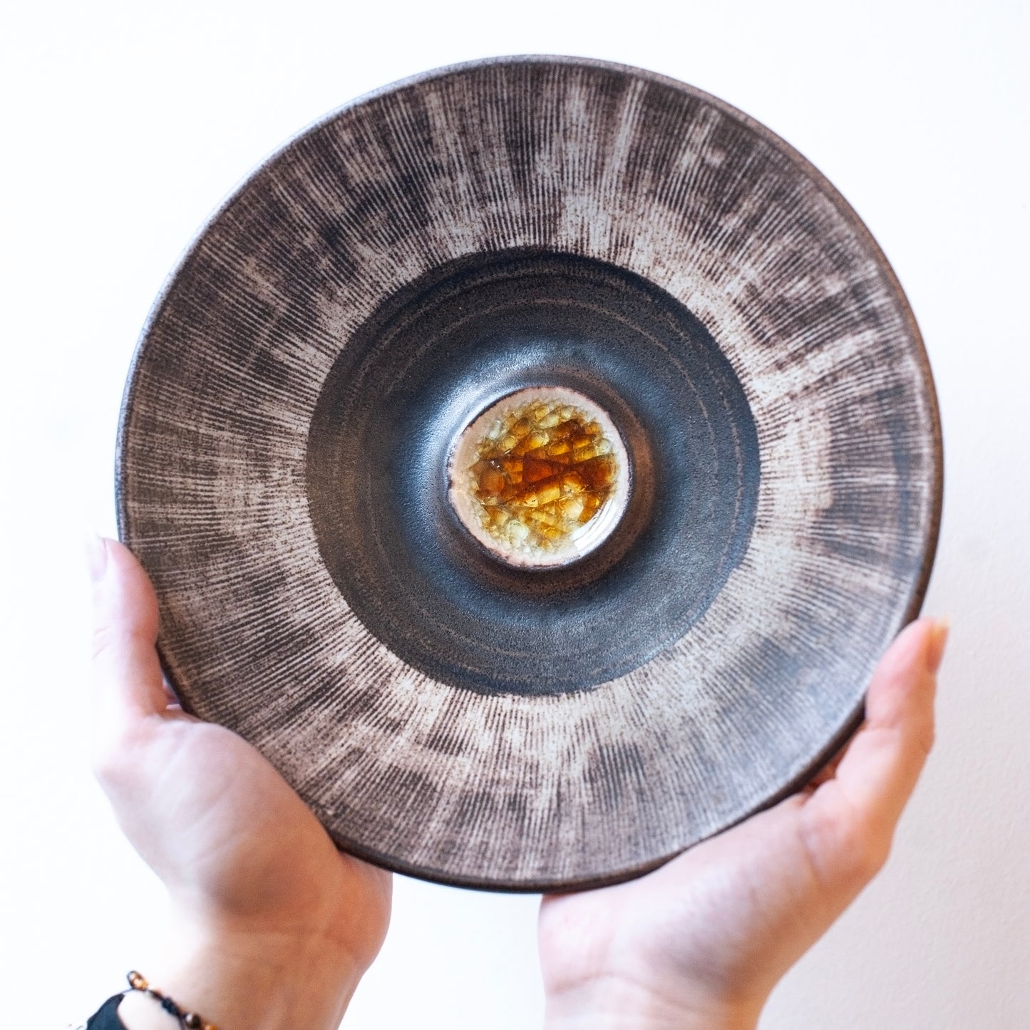Orange Crackle Centre Plate