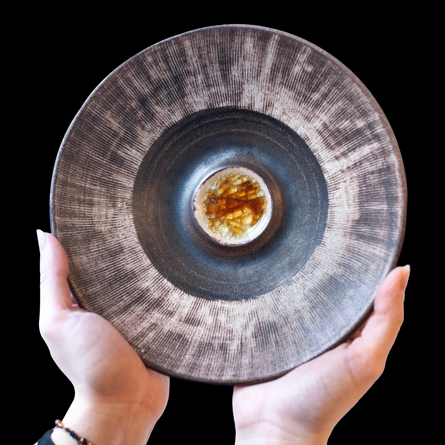 Orange Crackle Centre Plate