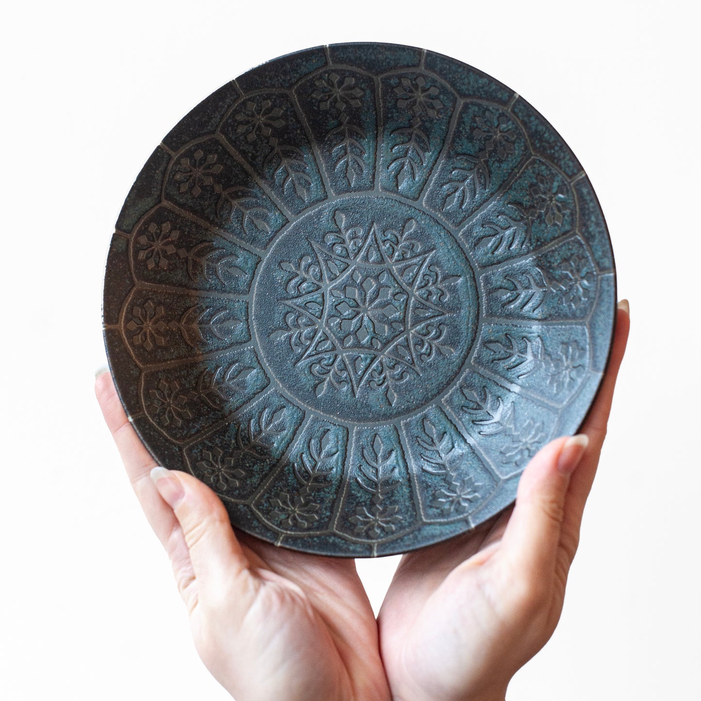 Mino Ware Geometric Ceramic Plate