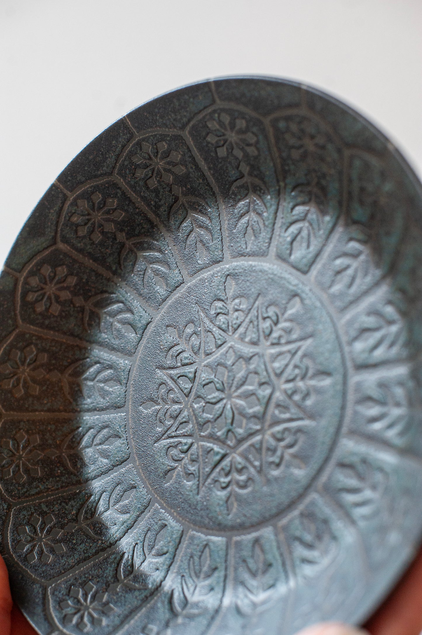 Mino Ware Geometric Ceramic Plate
