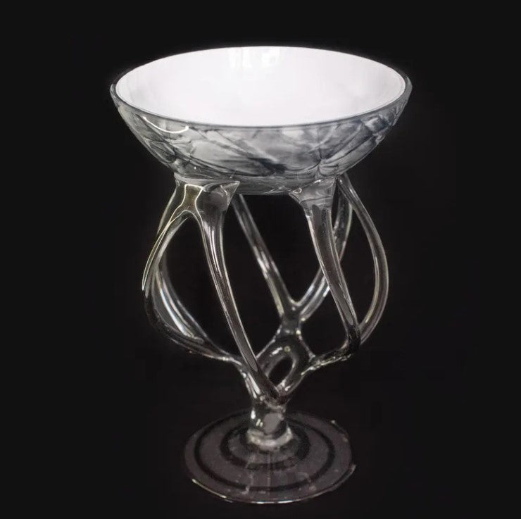 Hand Blown Glass Jellyfish Art Sculpture Bowl | Jozefine Krosno Mid Century, 1980's