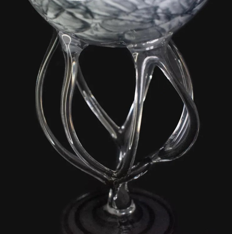 Hand Blown Glass Jellyfish Art Sculpture Bowl | Jozefine Krosno Mid Century, 1980's