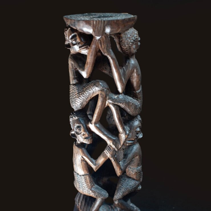 Rare Makonde Tree of Life Hand Carved Sculpture - African Family Tree, Folk Art