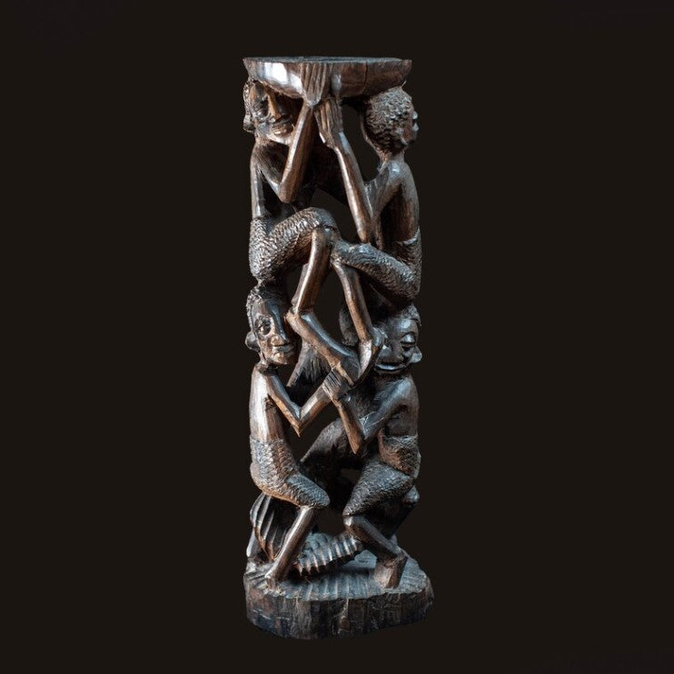 Rare Makonde Tree of Life Hand Carved Sculpture - African Family Tree, Folk Art