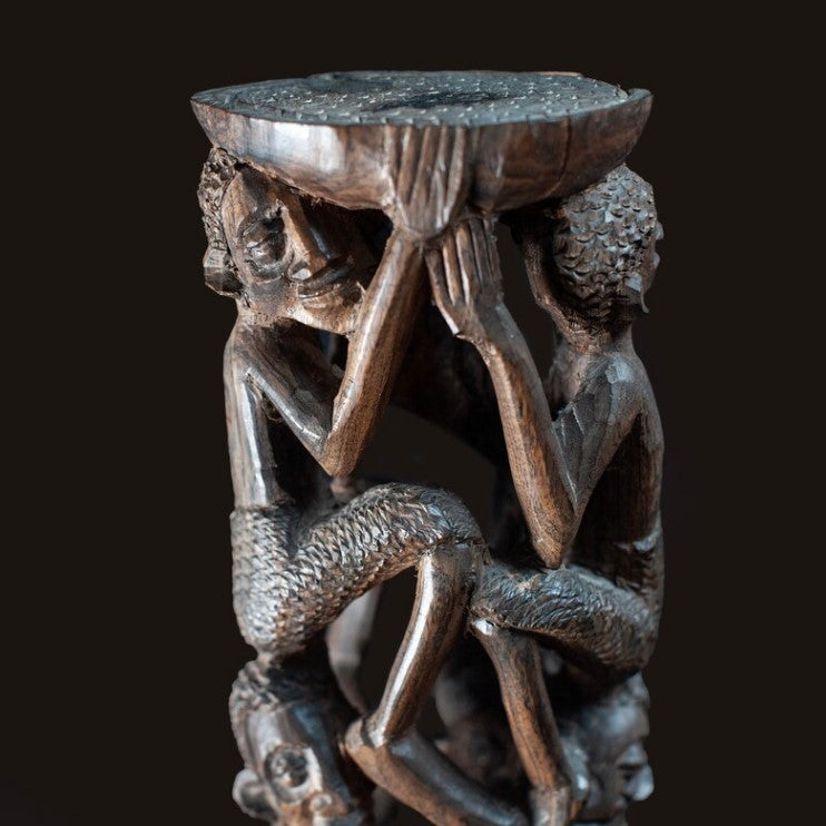 Rare Makonde Tree of Life Hand Carved Sculpture - African Family Tree, Folk Art