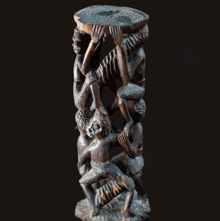 Rare Makonde Tree of Life Hand Carved Sculpture - African Family Tree, Folk Art