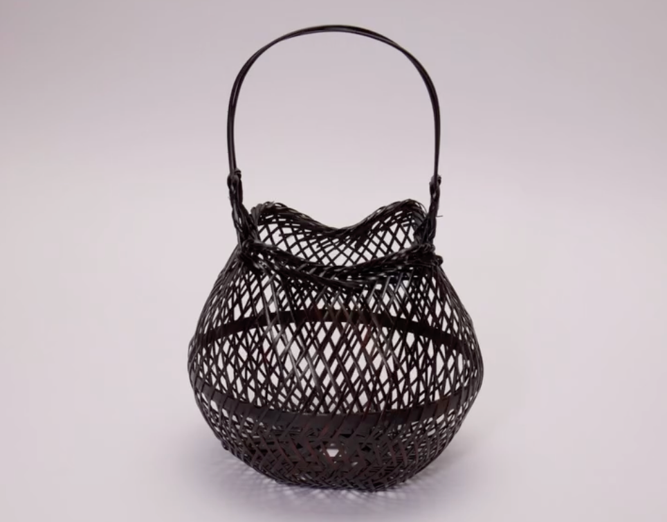 Japanese-designed Black Handcrafted Flower Basket