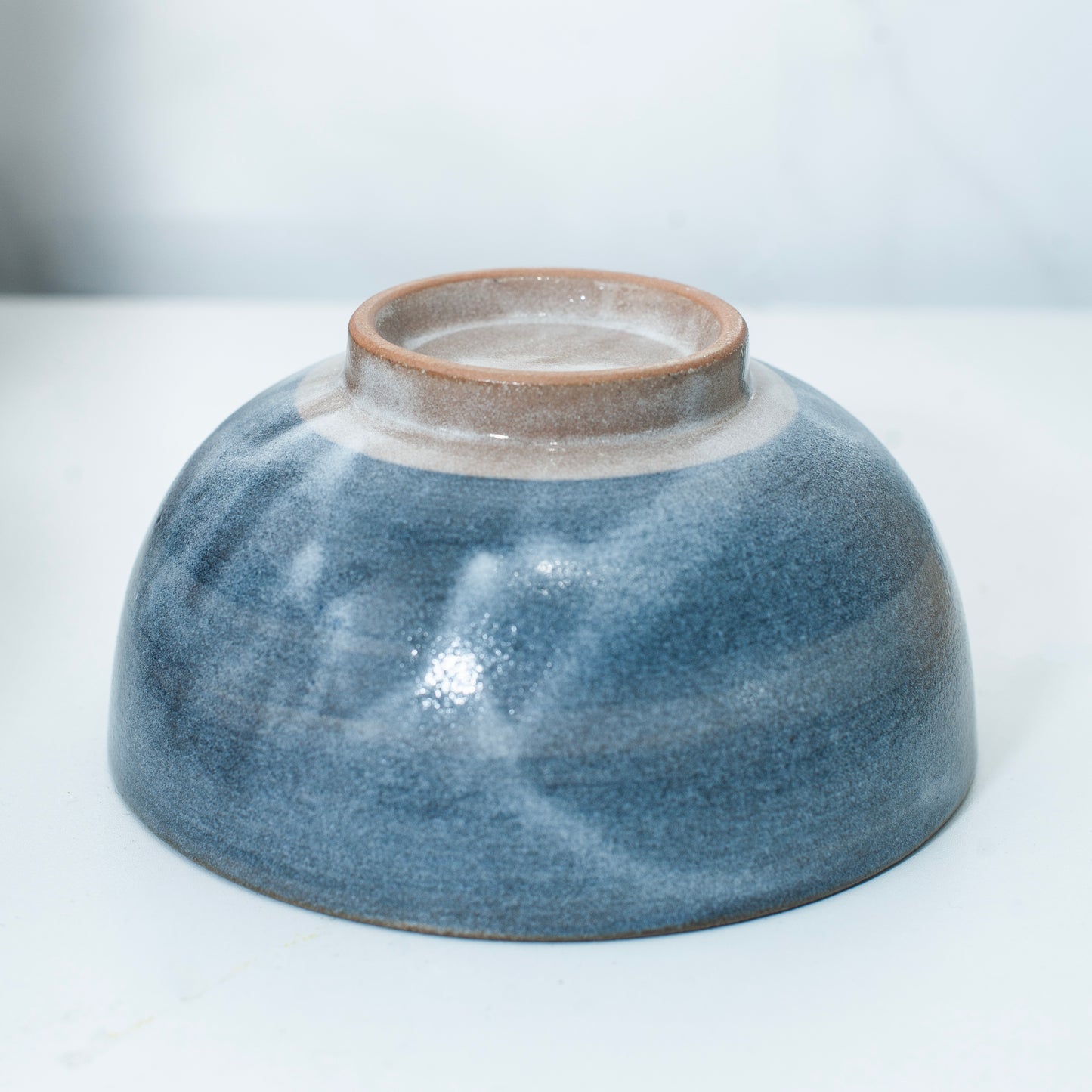 Blue Glazed Bowl with Flower Detail | Japan