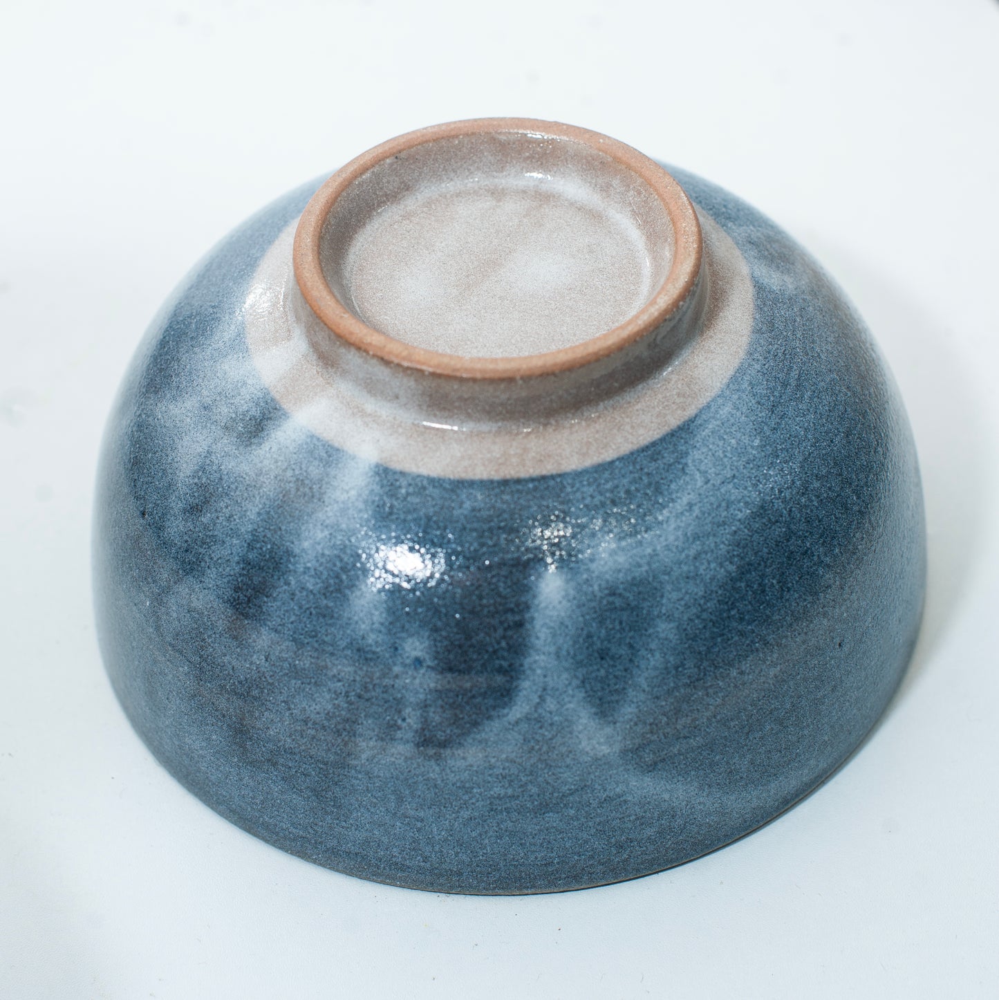 Blue Glazed Bowl with Flower Detail | Japan