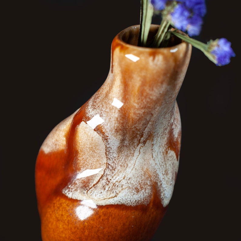 Molten Lava Drip Glaze Kad Yak Vintage Vase | Israel, Mid-century 1970s