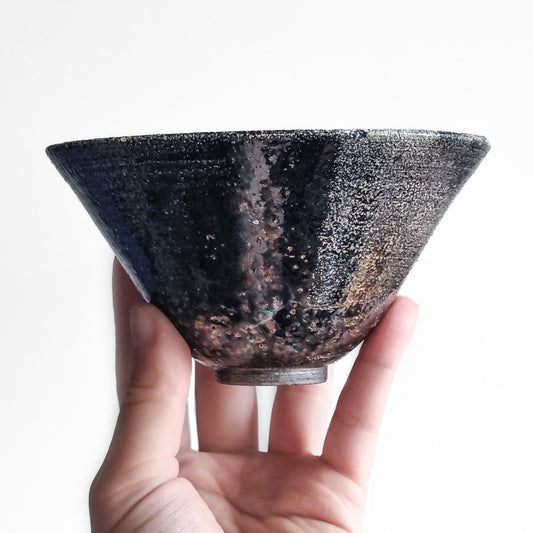 Raku Fired Black Tea Cup/ Side Bowl