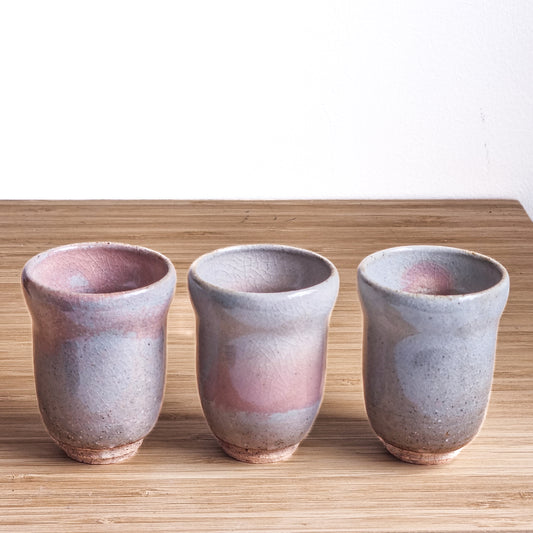 Vintage Pink Grey Gradient Long Tea Cups