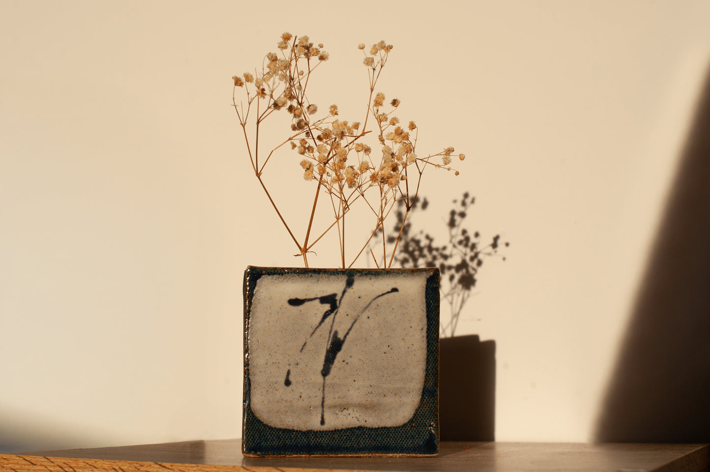 Blue Studio Pottery Calligraphy Vase [Signed]
