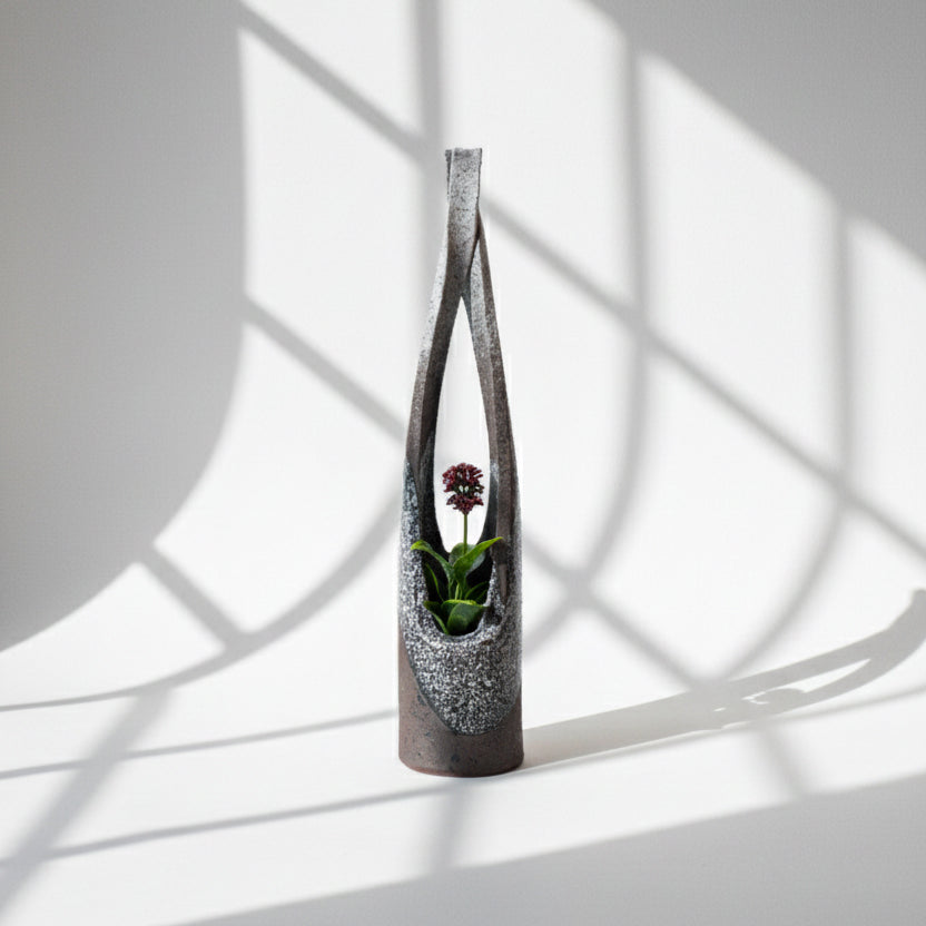 Shagaraki Ware Hechimon Flower Vase | Japan