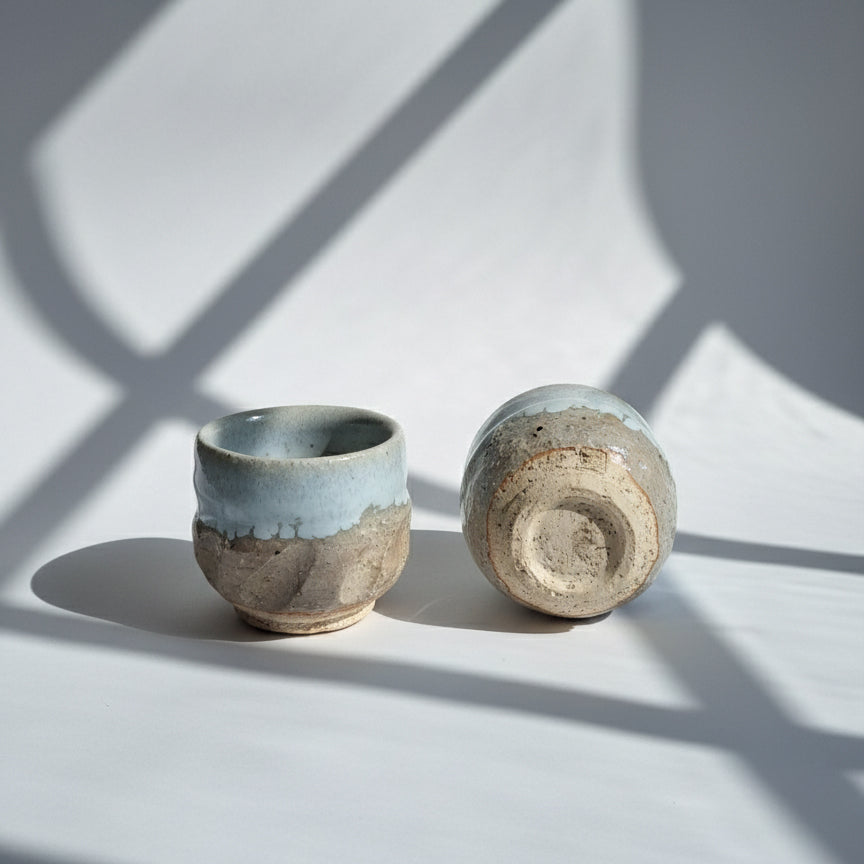 Set of 2 Antique Shigaraki-ware Tea Cups