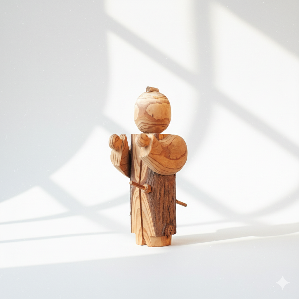 Wood Carved Samurai Figure | Japan