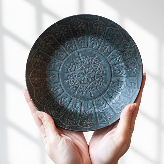 Mino Ware Geometric Ceramic Plate