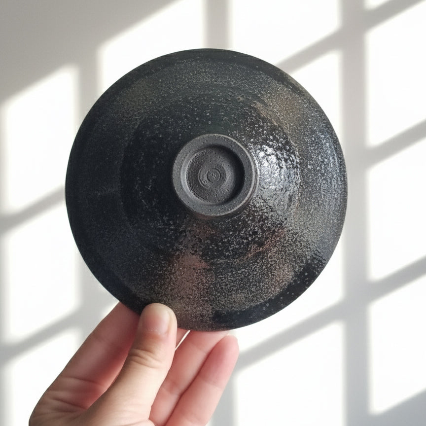 Raku Fired Black Tea Cup/ Side Bowl