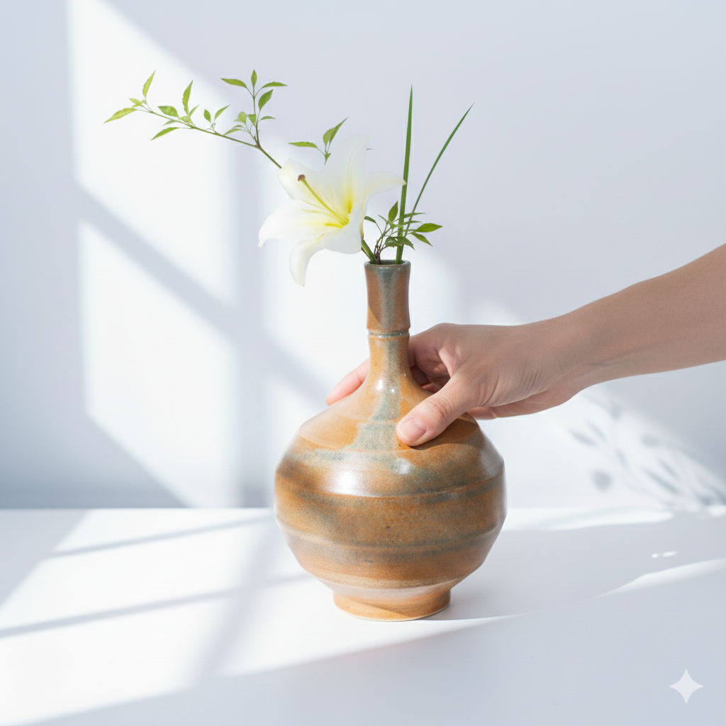Handmade Ceramic Vase by Korean Artist Kim Young Hwan