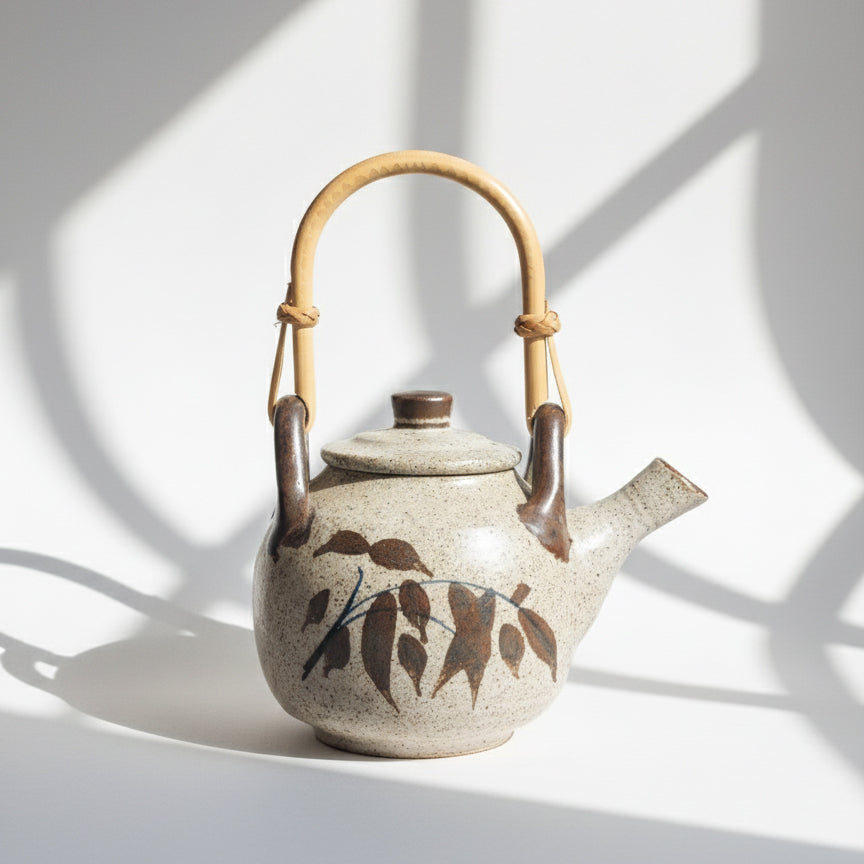 Bamboo Handle Ceramic Kettle
