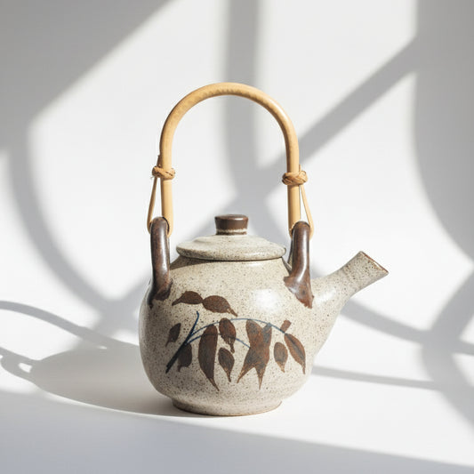 Bamboo Handle Ceramic Kettle