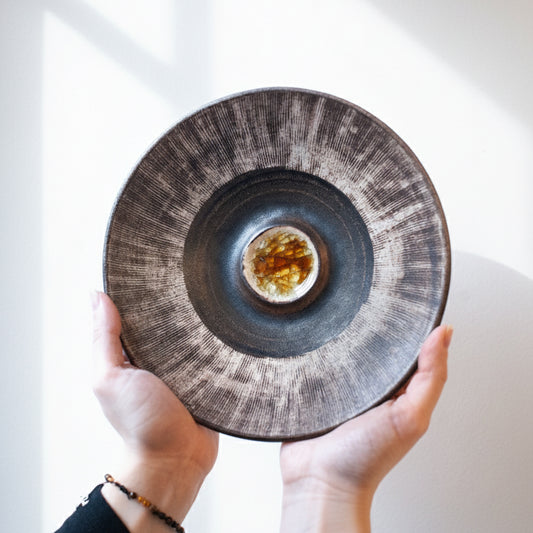 Orange Crackle Centre Plate [Rare]