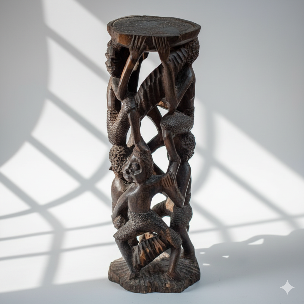 Rare Makonde Tree of Life Hand Carved Sculpture - African Family Tree, Folk Art