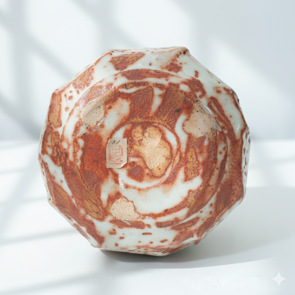 Shino Shunomi Japanese Mogusa Clay Splatter Glaze Vase | Japan