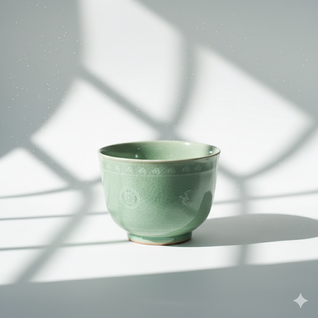 Porcelain Egret Green Celadon Bowl | Korea