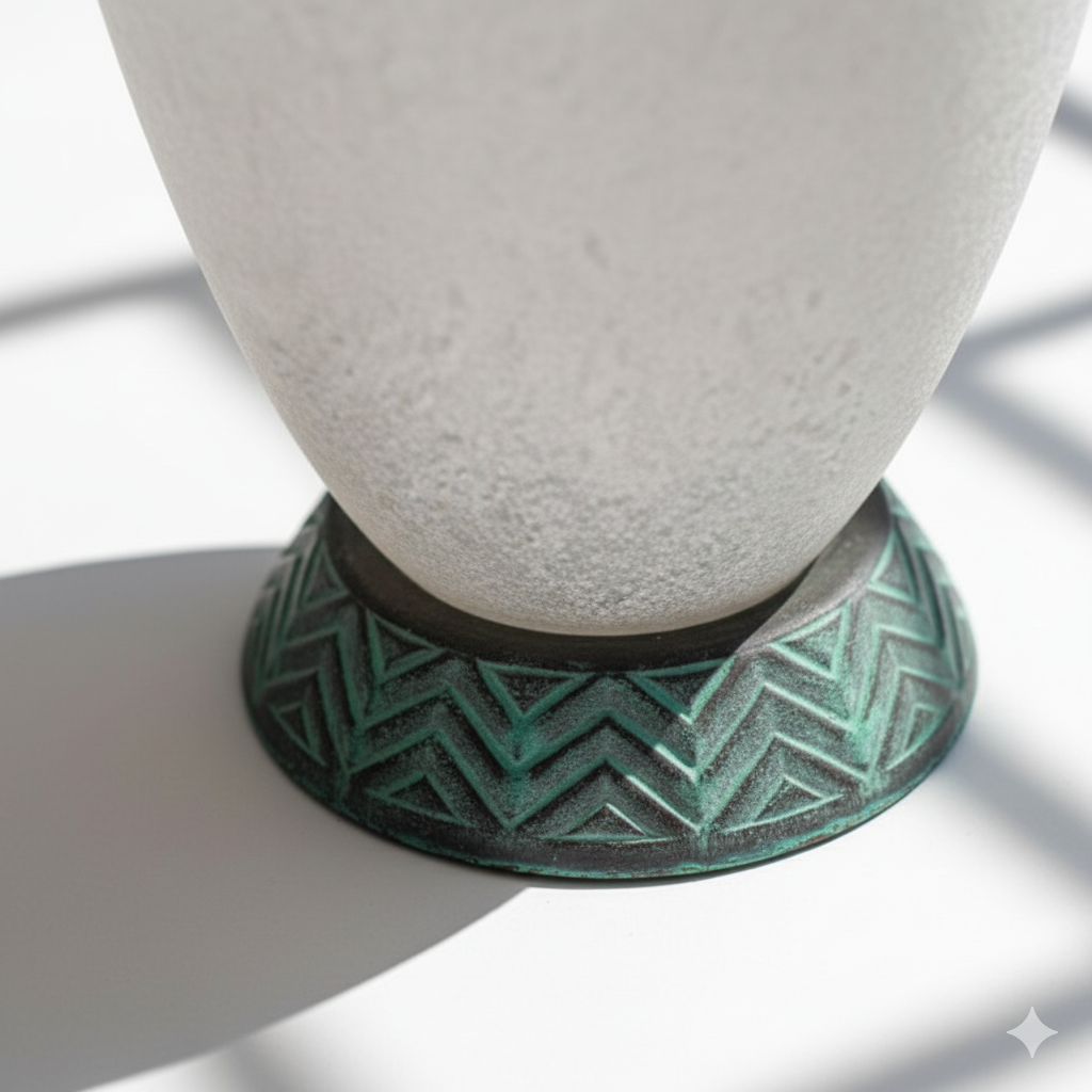 Rare Scavo Glass Vase with Verdisgris Bronze base | Art Deco