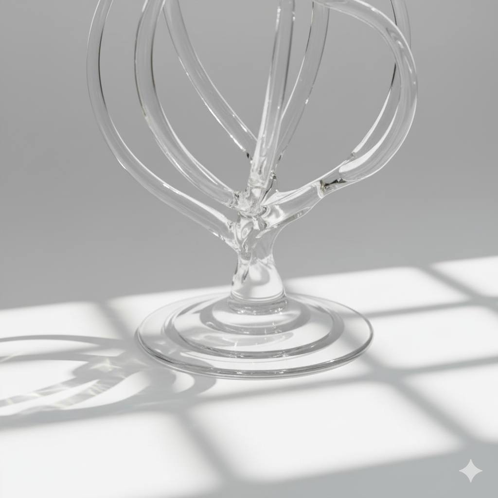 Hand Blown Glass Jellyfish Art Sculpture Bowl | Jozefine Krosno Mid Century, 1980's