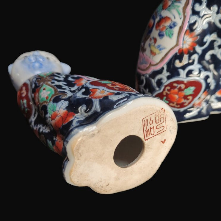 Set of 2 Imari Mantle Cat Figurines | Chinese, Mid 20th Century