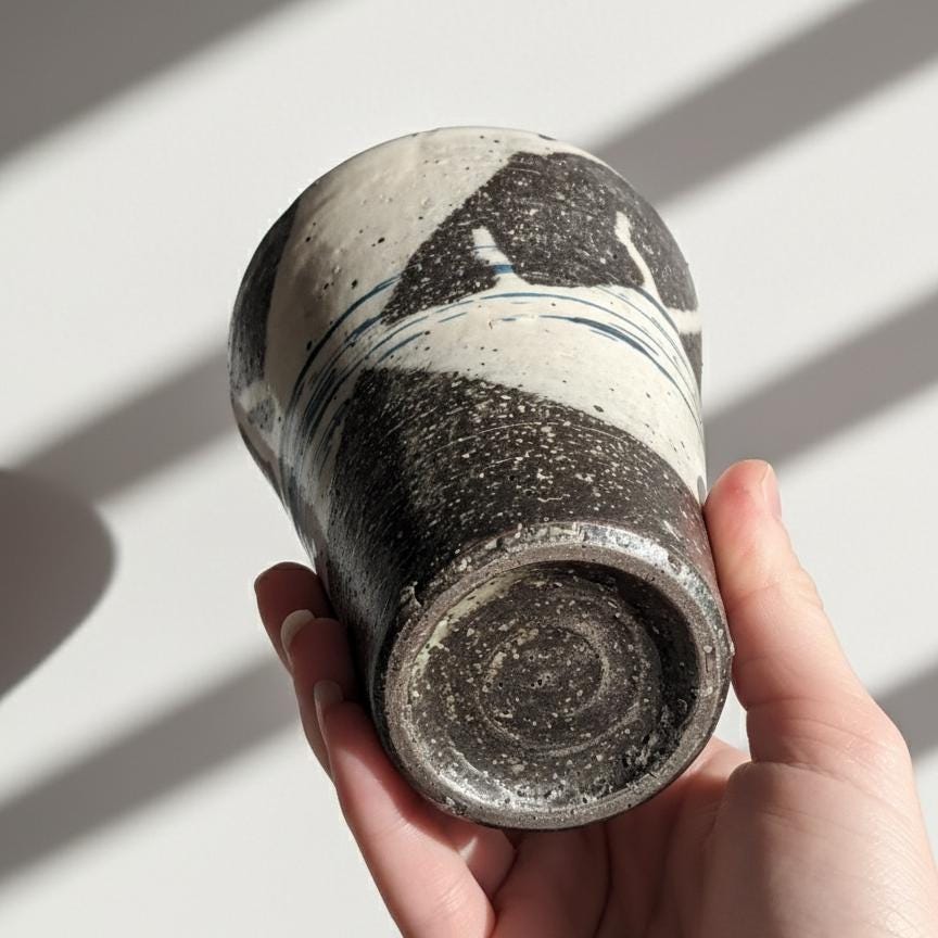 Japanese Shigaraki-ware Tidal Wave Tumbler Cup