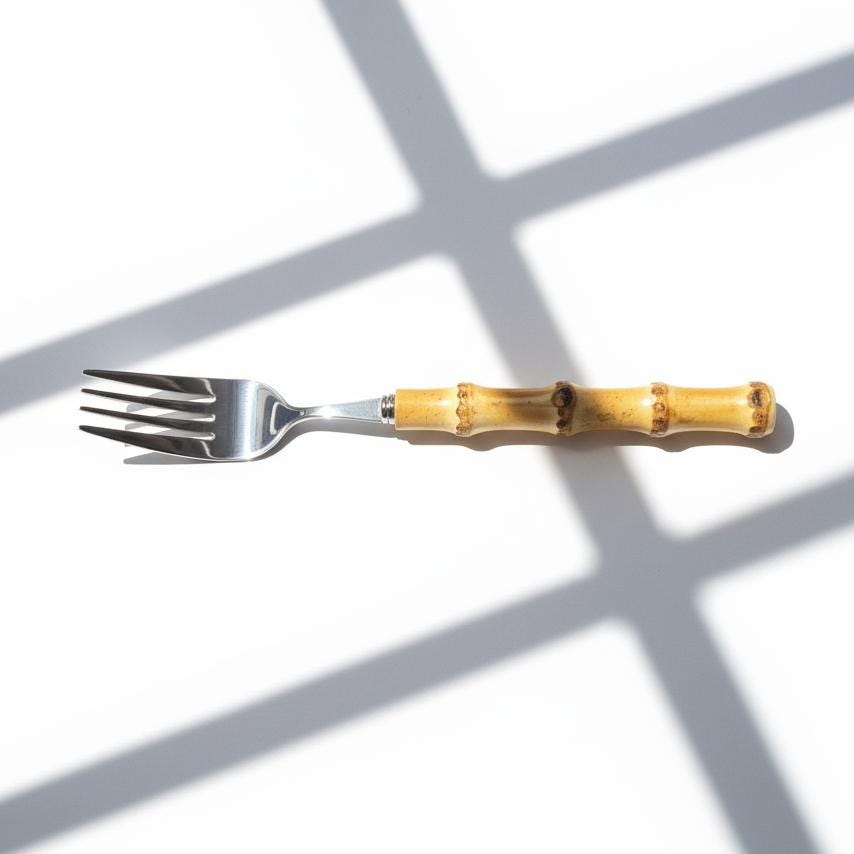 Natural Bamboo Handle Flatware Cutlery