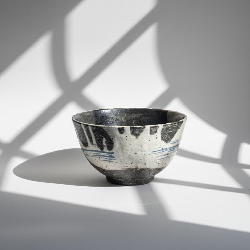 Japanese Shigaraki-ware Tidal Wave Bowl