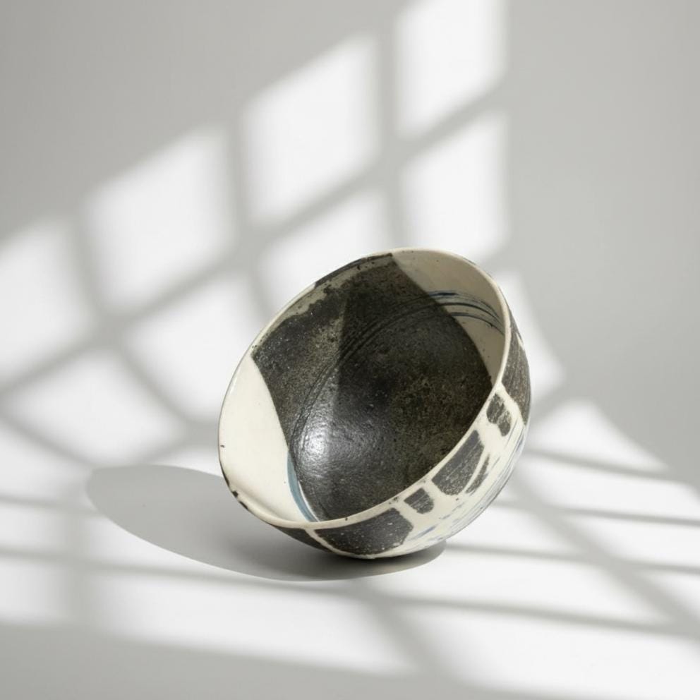 Japanese Shigaraki-ware Tidal Wave Bowl