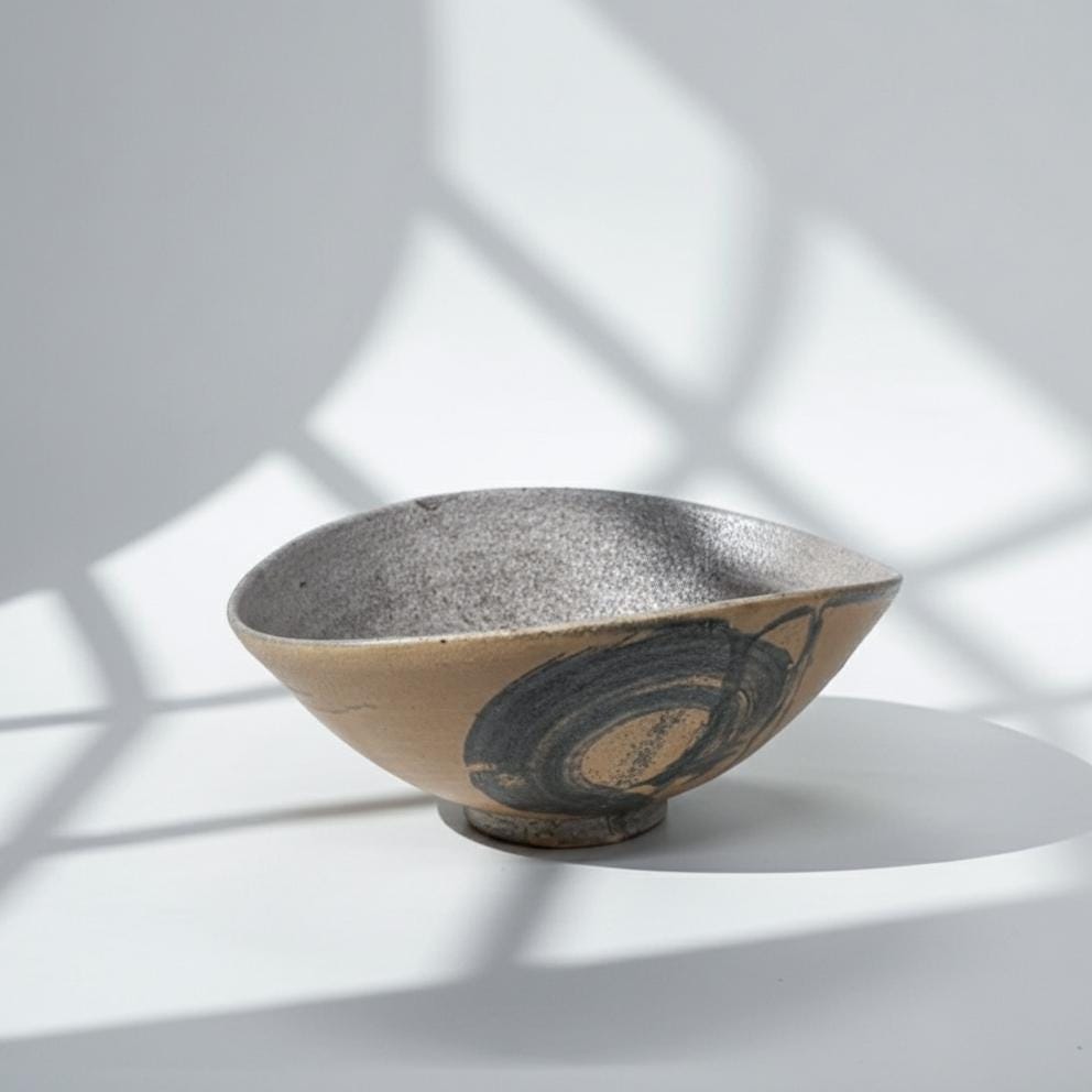 Japanese Golden Brown Shigaraki-ware Enso Brushed Bowl
