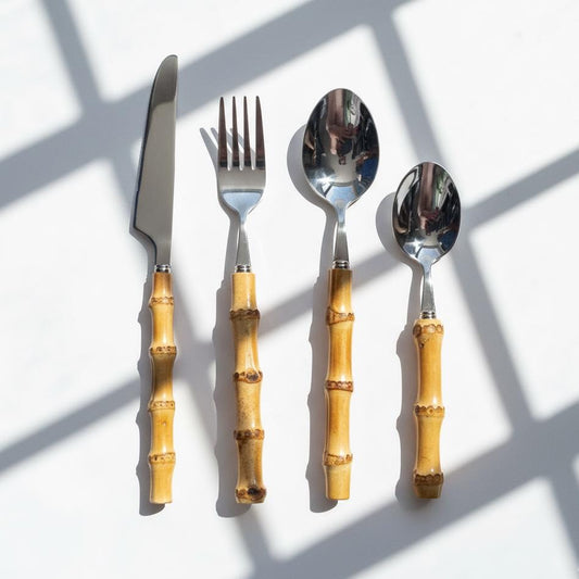 Natural Bamboo Handle Flatware Cutlery