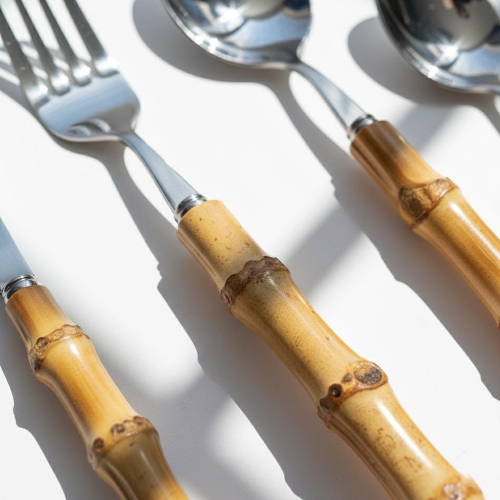 Natural Bamboo Handle Flatware Cutlery