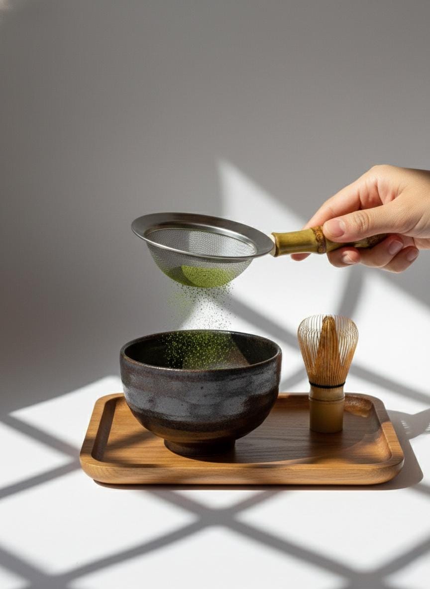 Bamboo Handle Tea Strainer Sifter, Fine Mesh Matcha Sieve, Stainless Steel Tea Filter, Japanese Style Loose Leaf Strainer