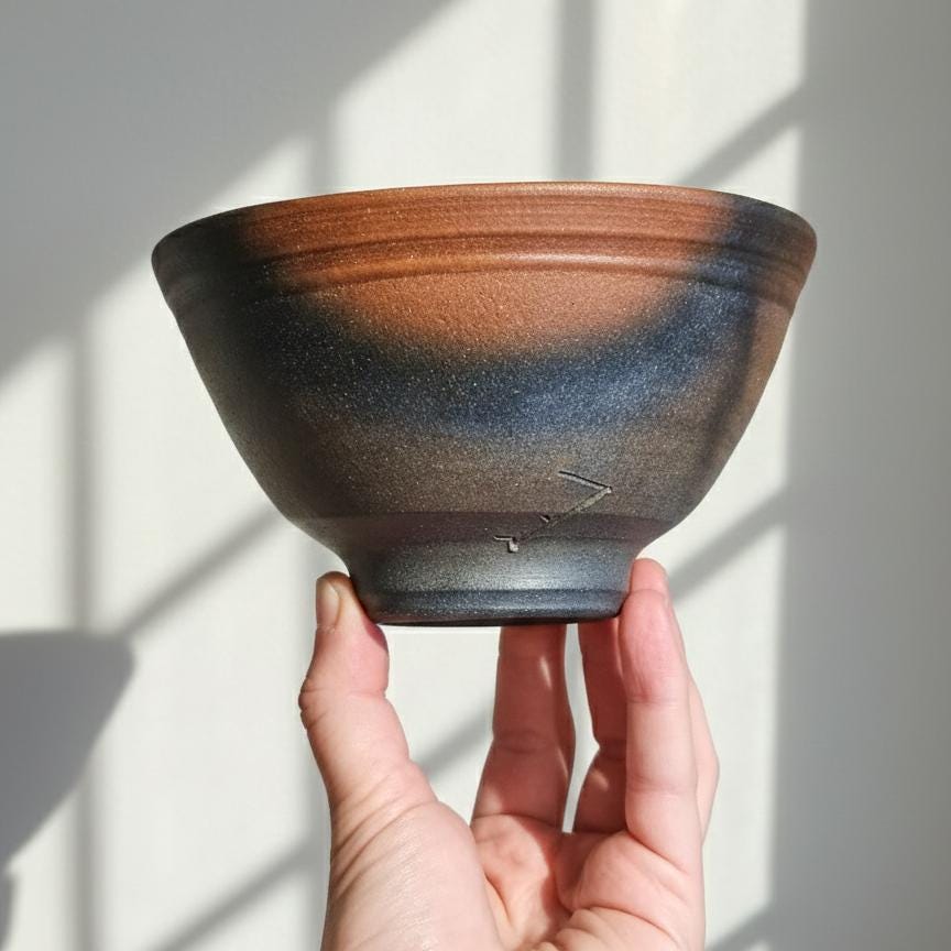 Handmade Bizen Ware Matcha Bowl, Japanese Tea Ceremony Chawan