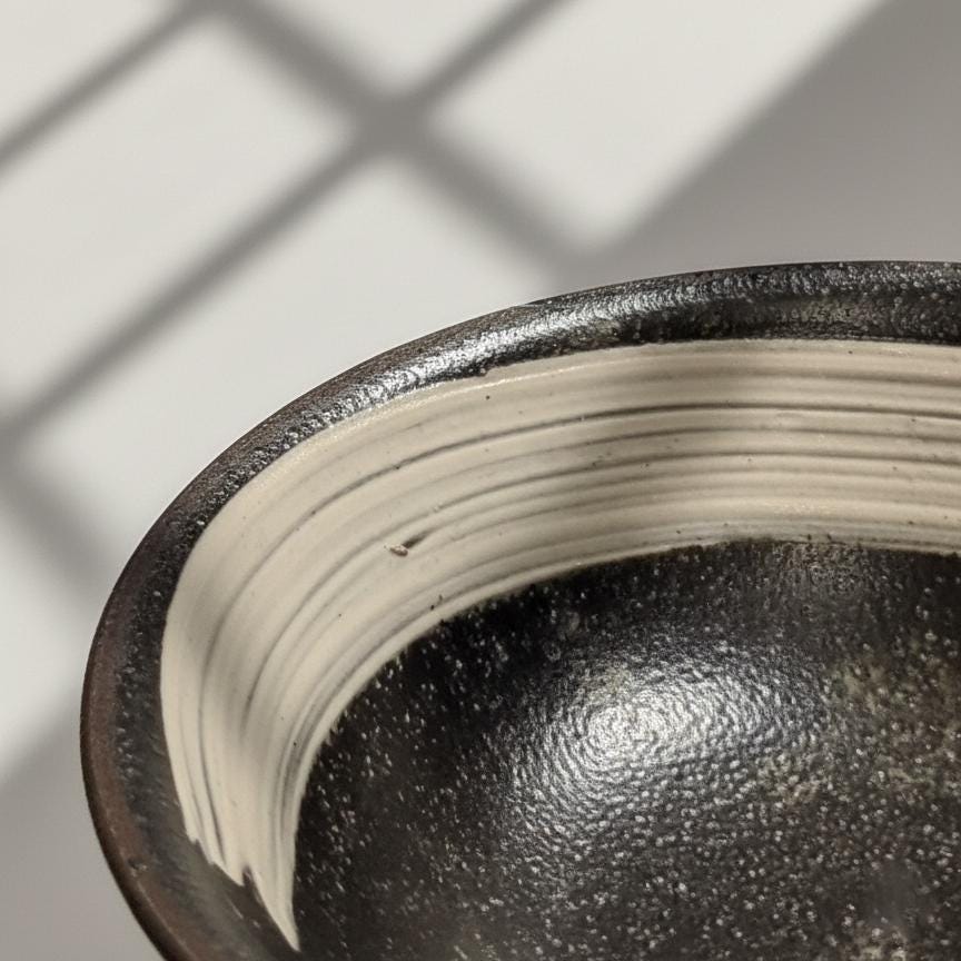 Japanese Enso Brushed Hechimon Shigaraki-ware Wabi Sabi Bowl