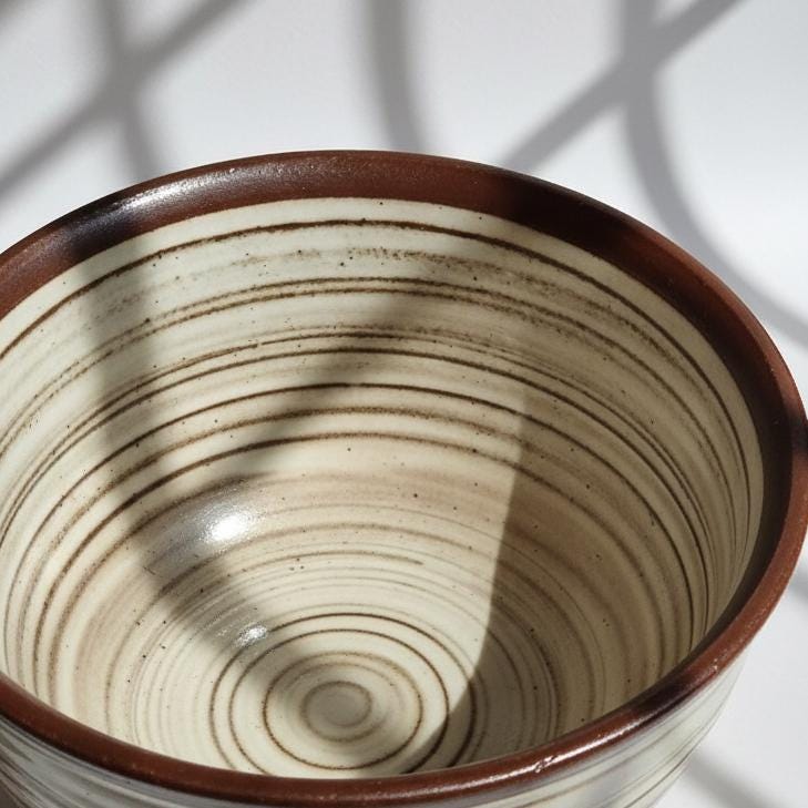 Handmade Shigaraki Hakeme Chawan, Japanese Pottery Rice Bowl